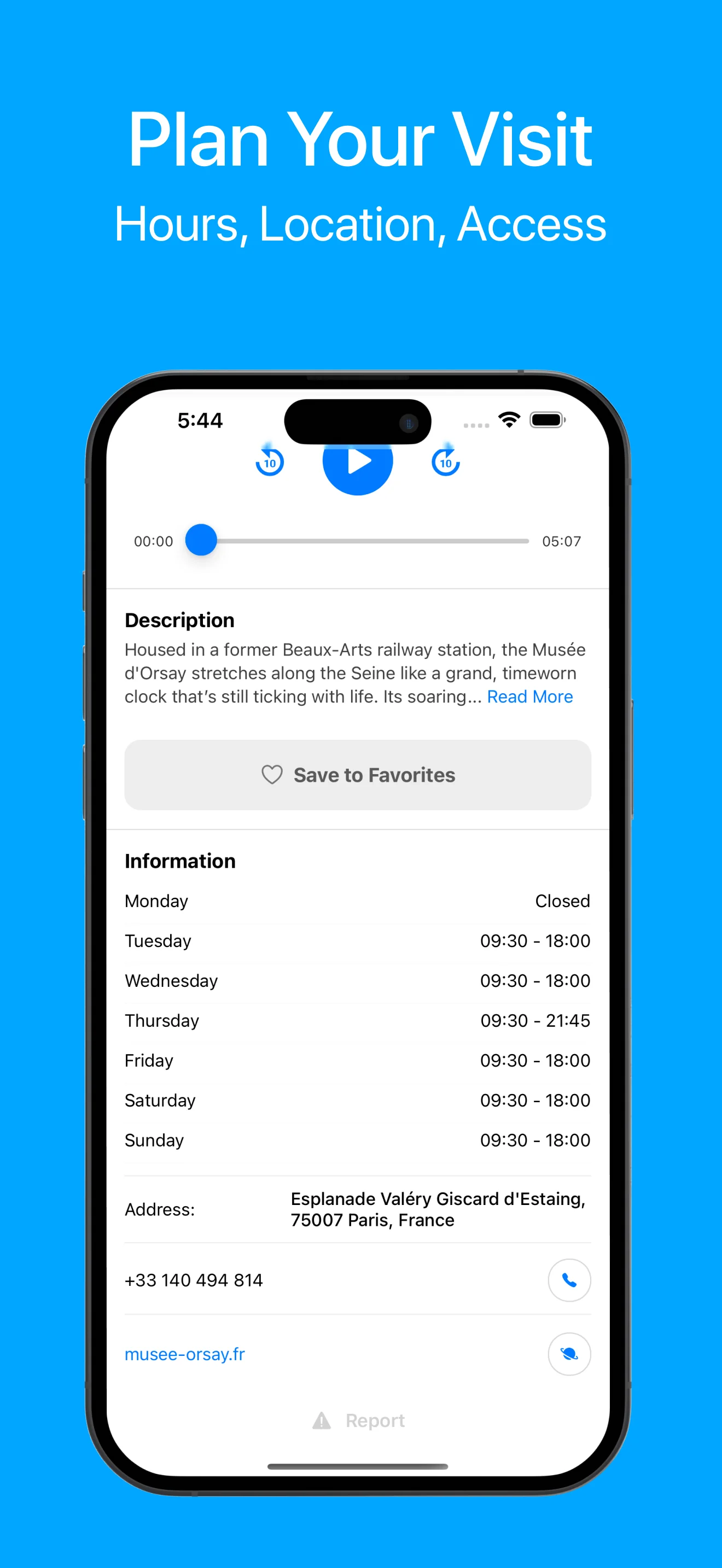 Visit Baku Favorites Page Screenshot